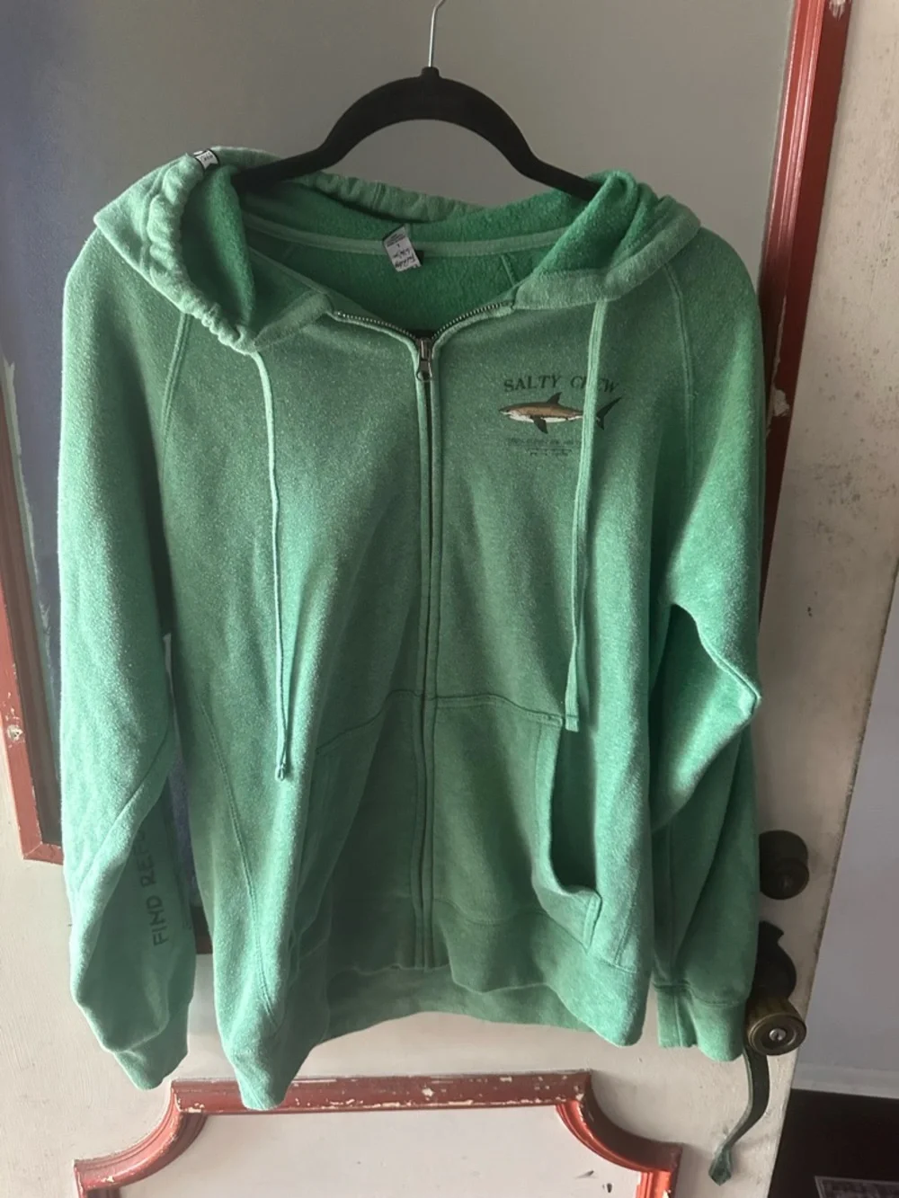 Salty Crew Green Hoodie with Shark Graphic - Picture 2 of 8